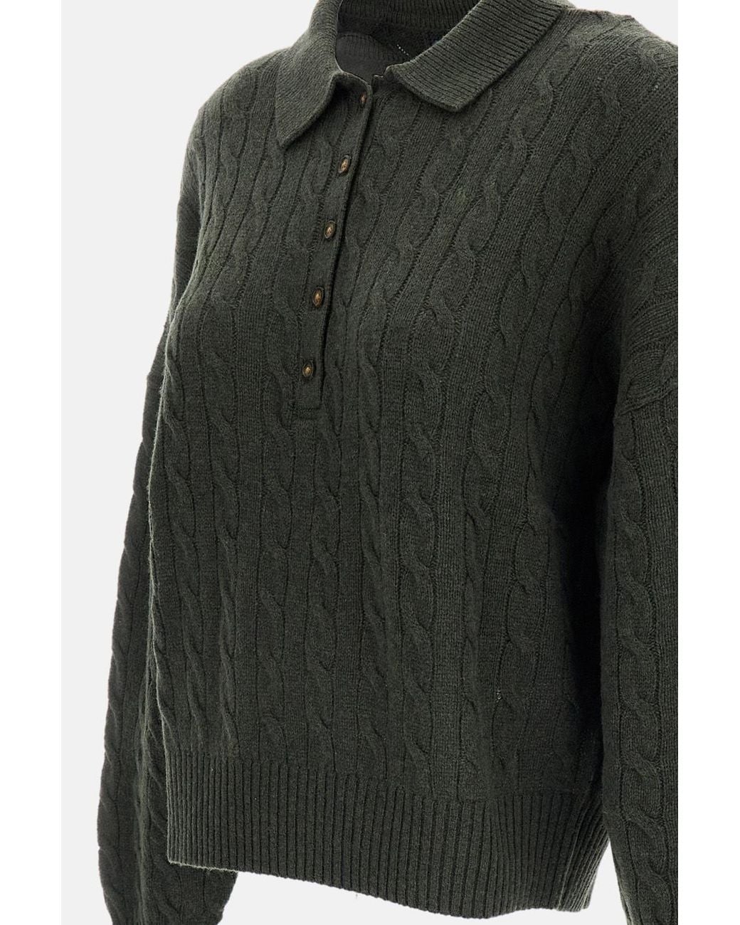 Polo Ralph Lauren Green Cable Knit Polo Jumper