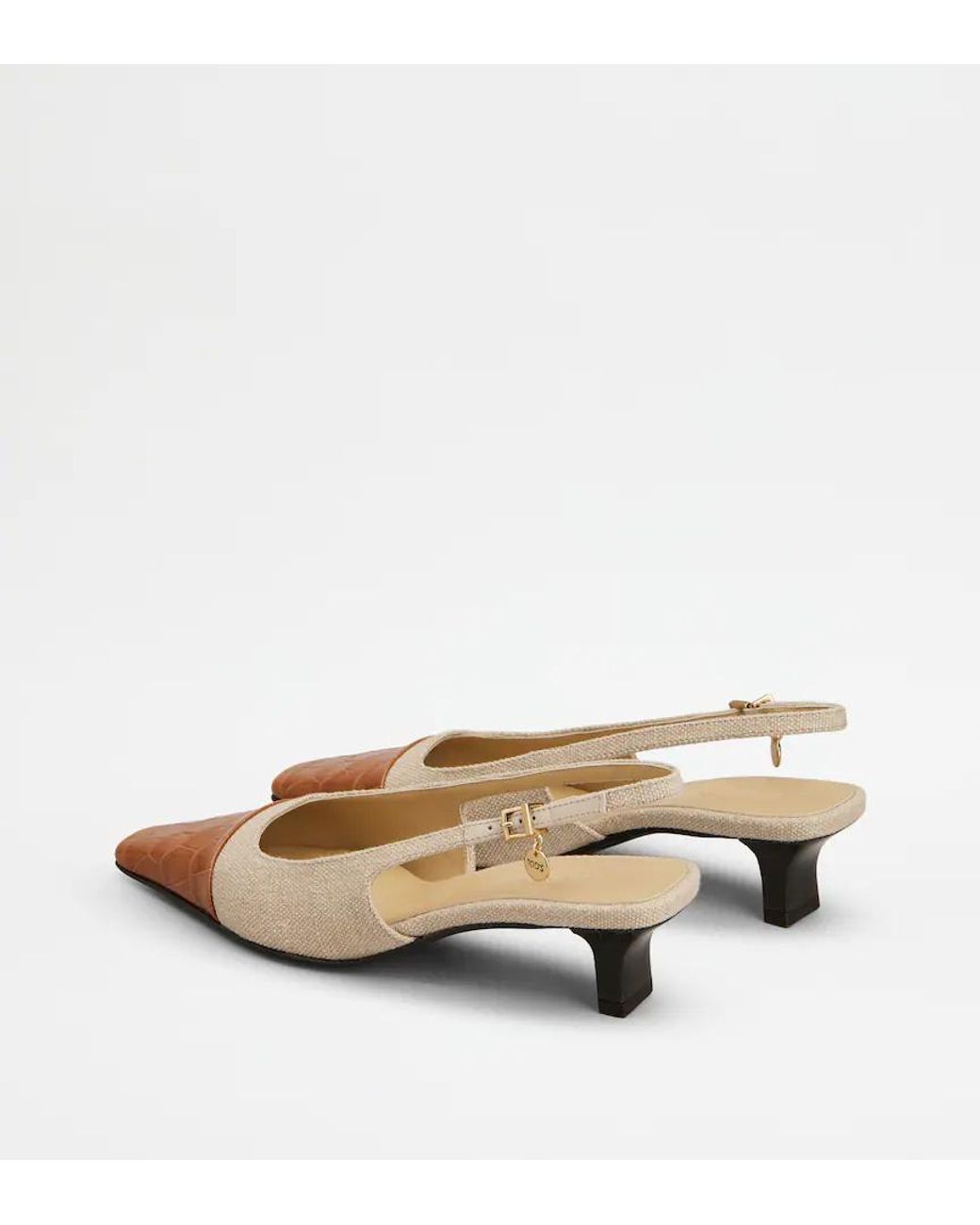 Tod's Natural Open-Toe High-Heeled Sandals