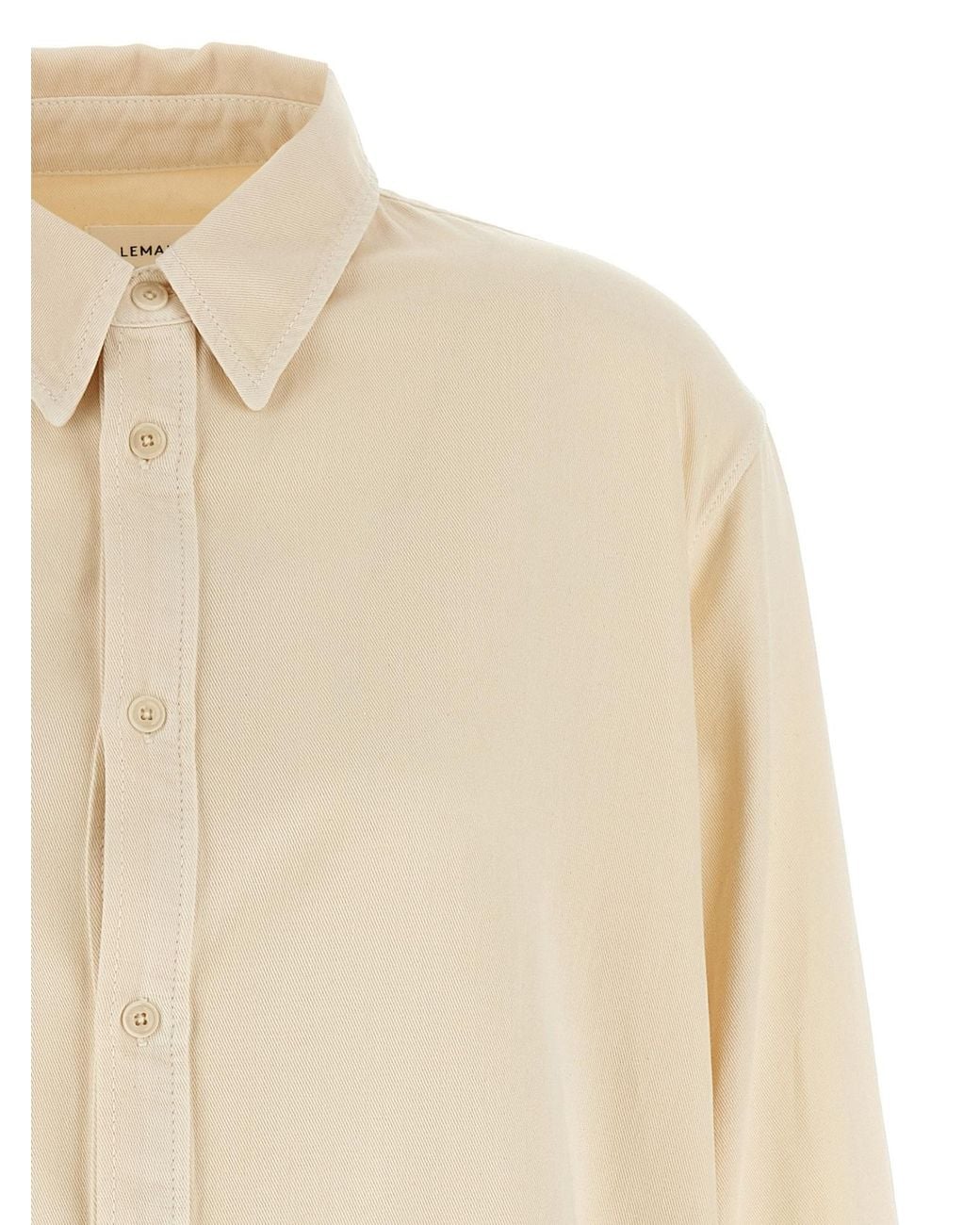 Lemaire White Long Sleeved Curved Hem Shirt