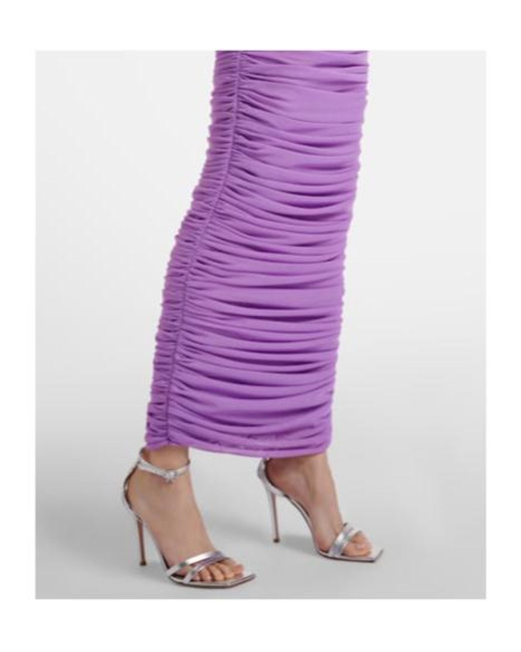 David Koma Purple Floral-Appliqué Ruched Cocktail Dress