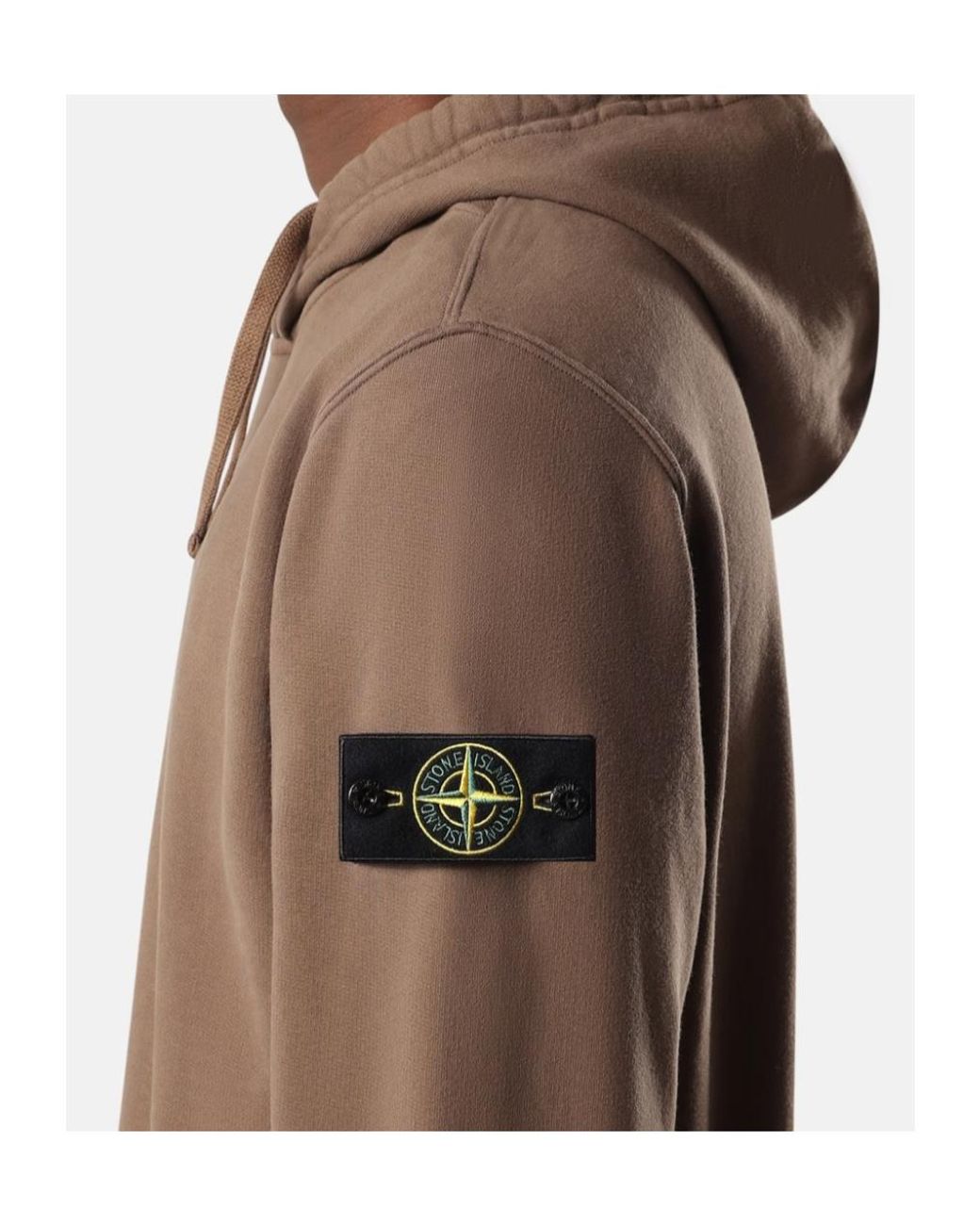 Stone Island Brown Regular-Fit Hooded Sweatshirt With Thumbhole Cuffs for men