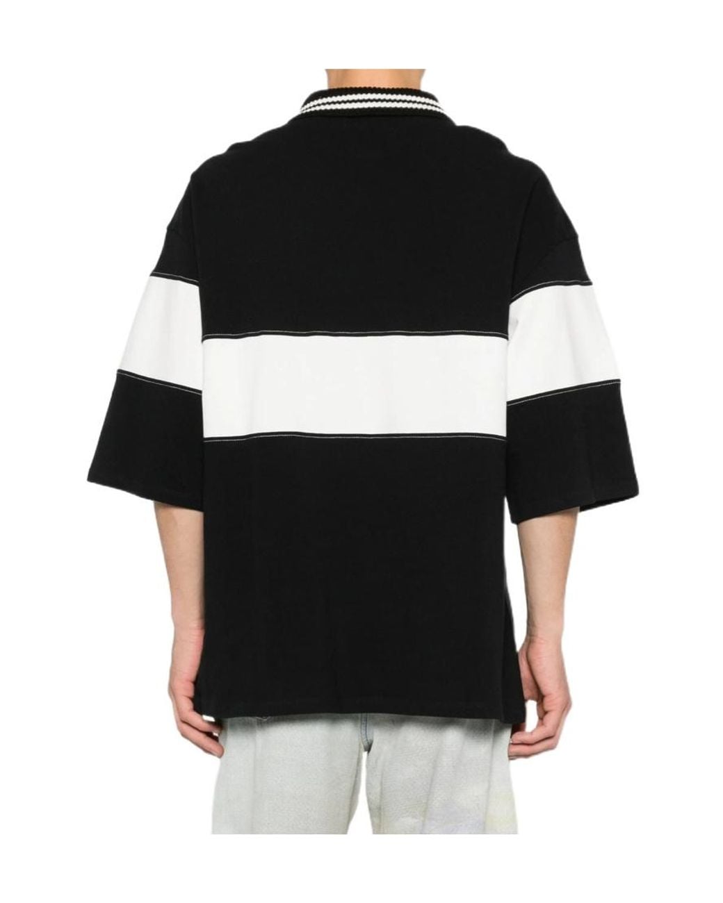 Amiri Black Sport Logo Oversized Polo Shirt for men