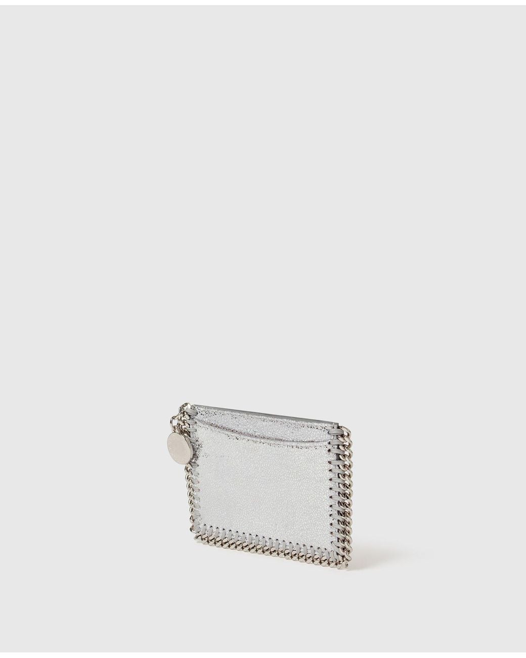 Stella McCartney Gray Falabella Chain-Embellished Card Holder