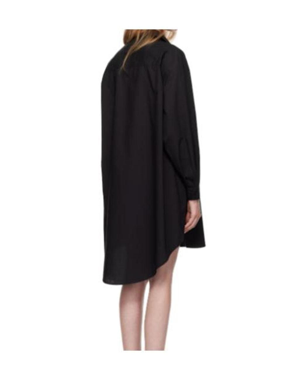 MM6 by Maison Margiela Black Poplin Shirt Dress