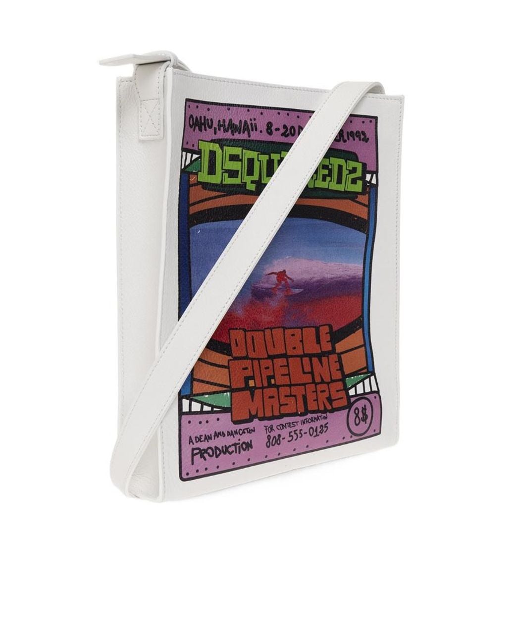 DSquared² White Logo Strap Satchel for men