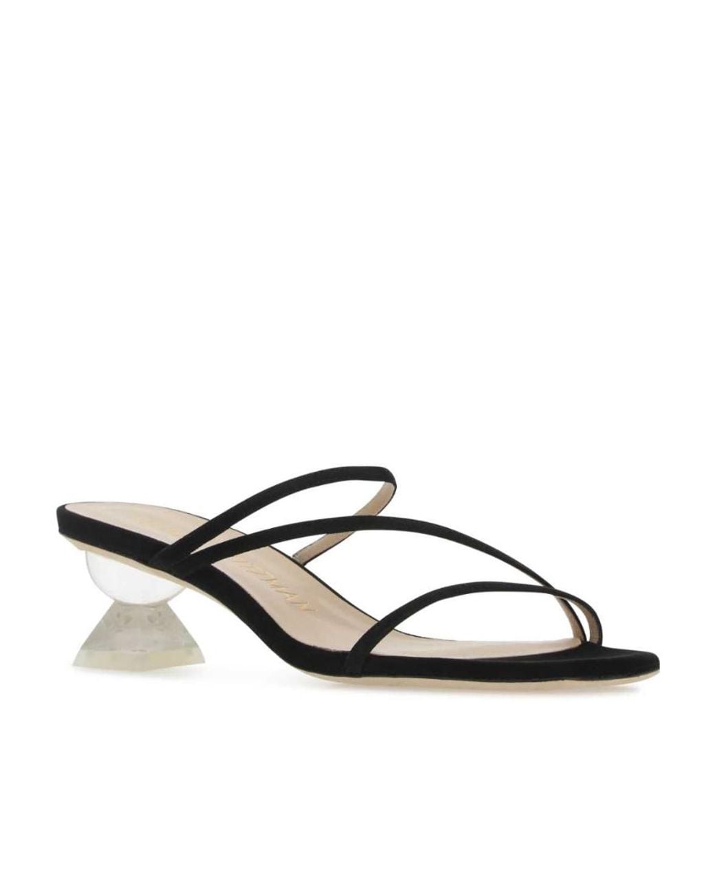 Stuart Weitzman White Lucite Sculpt Slip-On Mules