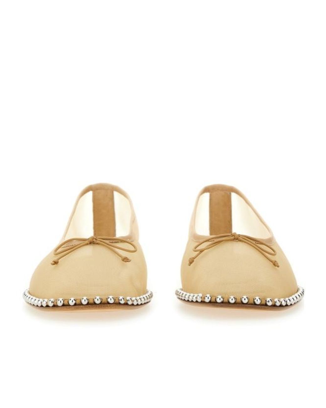 Alexander Wang Natural Studded Mesh Flat Shoes