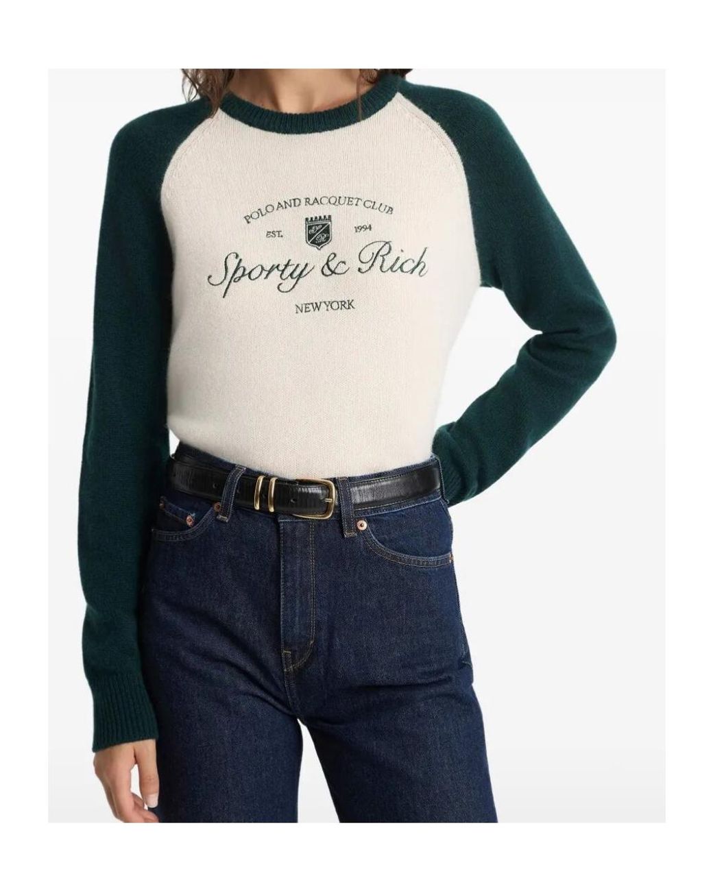 Sporty & Rich Blue Long-Sleeved Knitted Sweater
