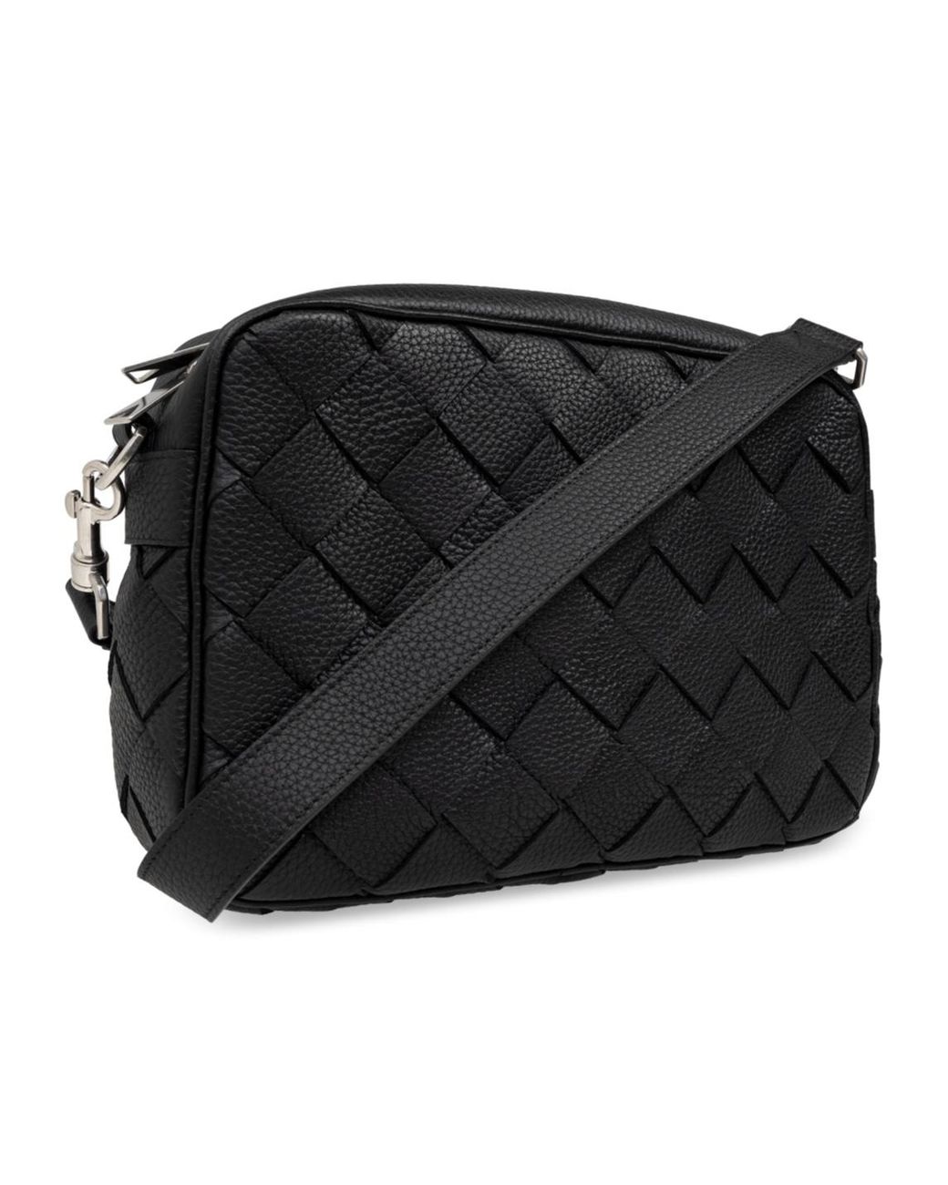 Bottega Veneta Black Intrecciato Medium Shoulder Bag for men