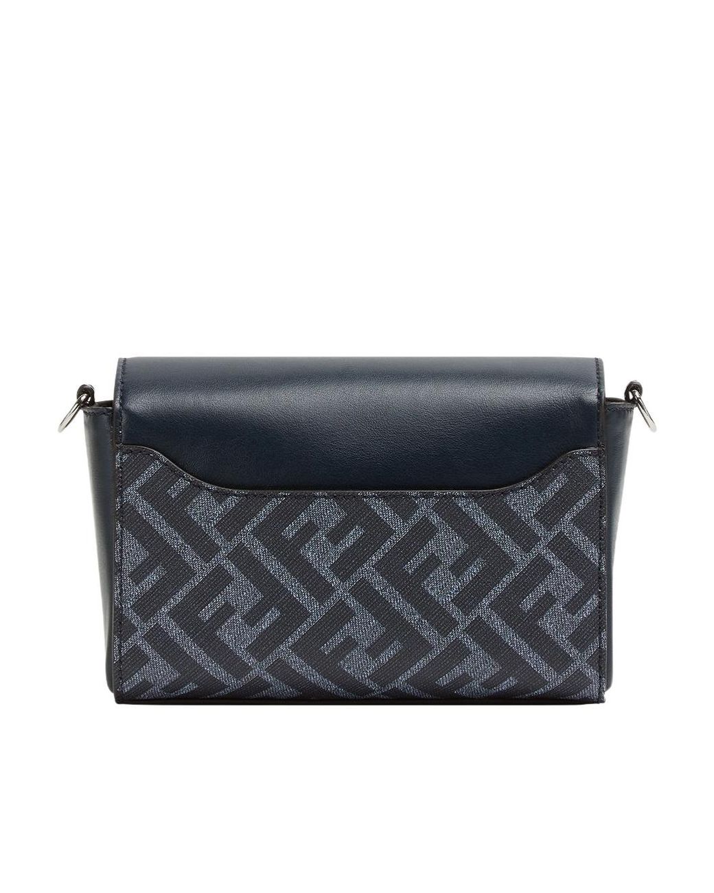 Fendi Blue Ff Squared Compact Messenger Bag for men
