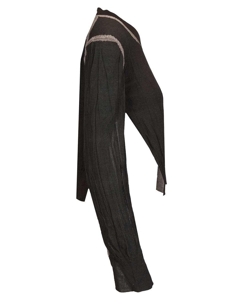 Acne Black Wrinkled V-Neck Jumper