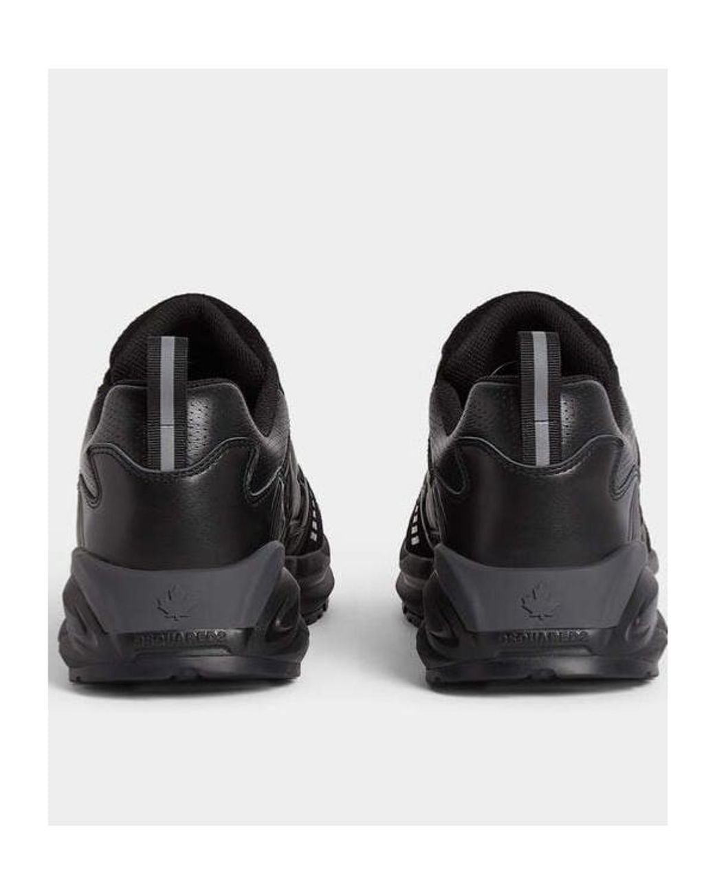 DSquared² Black Dash Maple Leaf Low-Top Sneakers for men