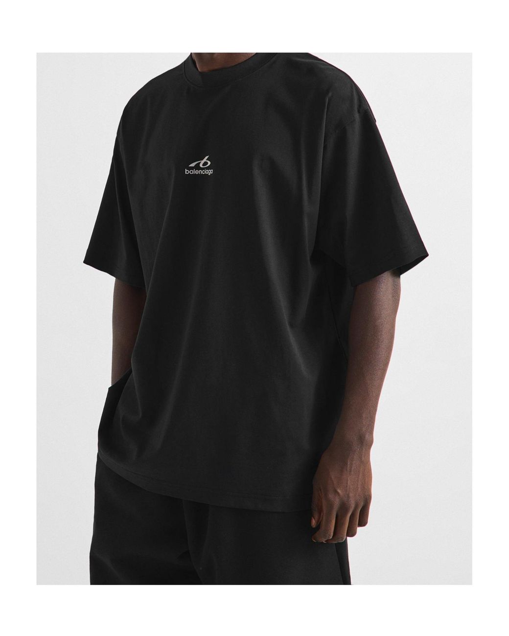 Balenciaga Black Crewneck Shortsleeve Tee for men