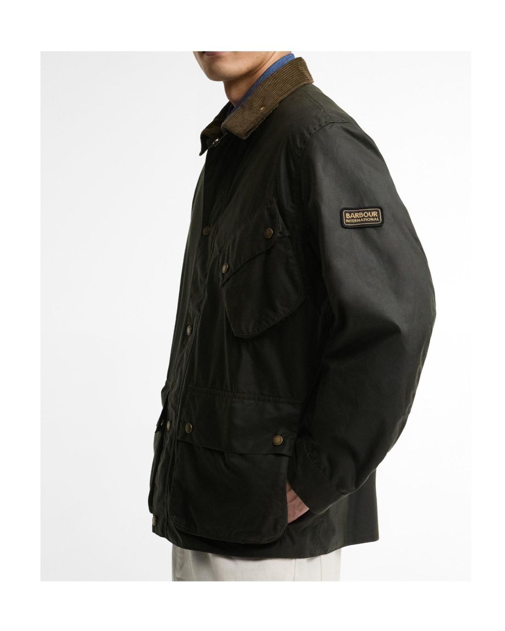 Barbour Black Stand Collar Utility Jacket for men