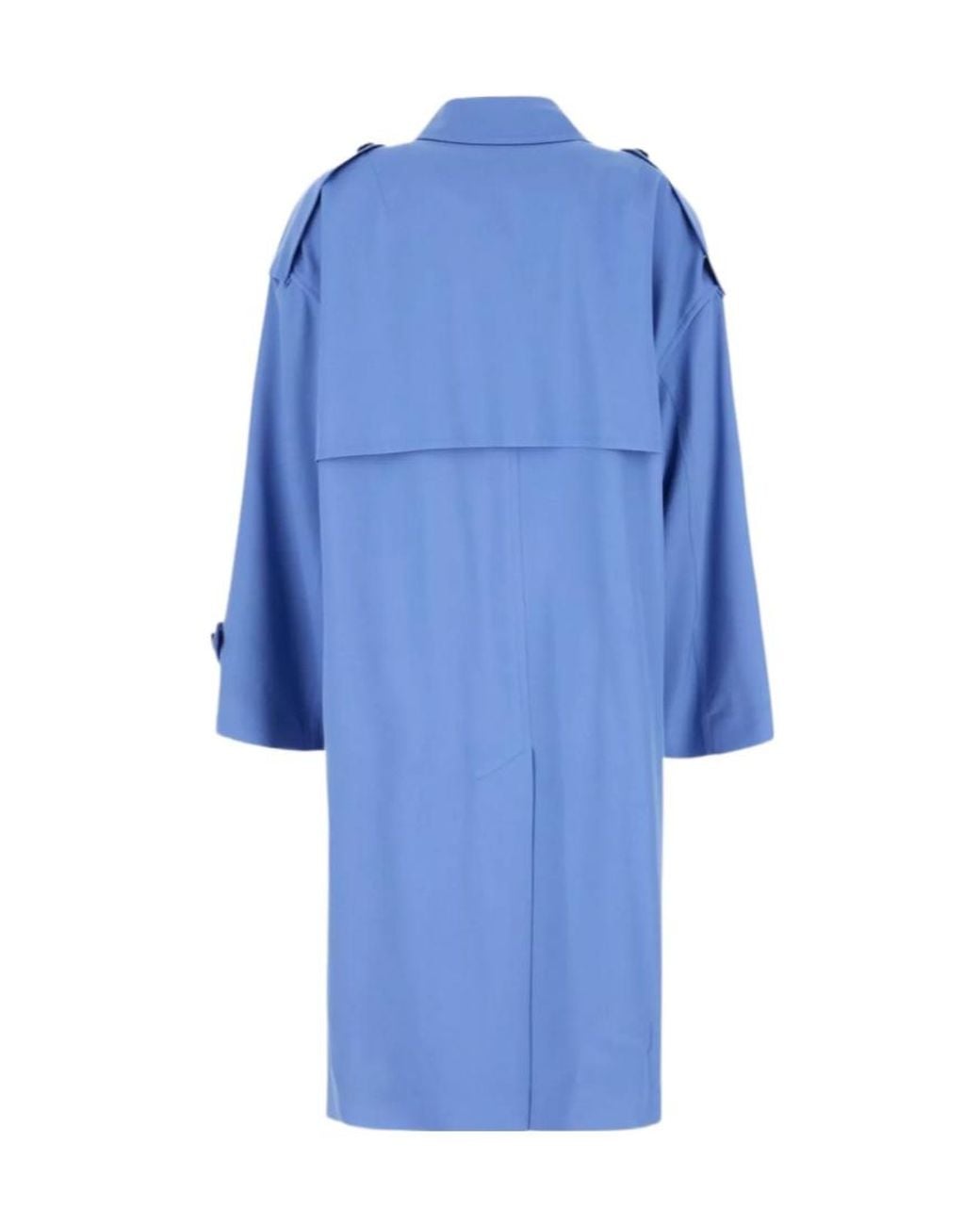 Dries Van Noten Blue Lapel Long-Sleeved Trench Coat