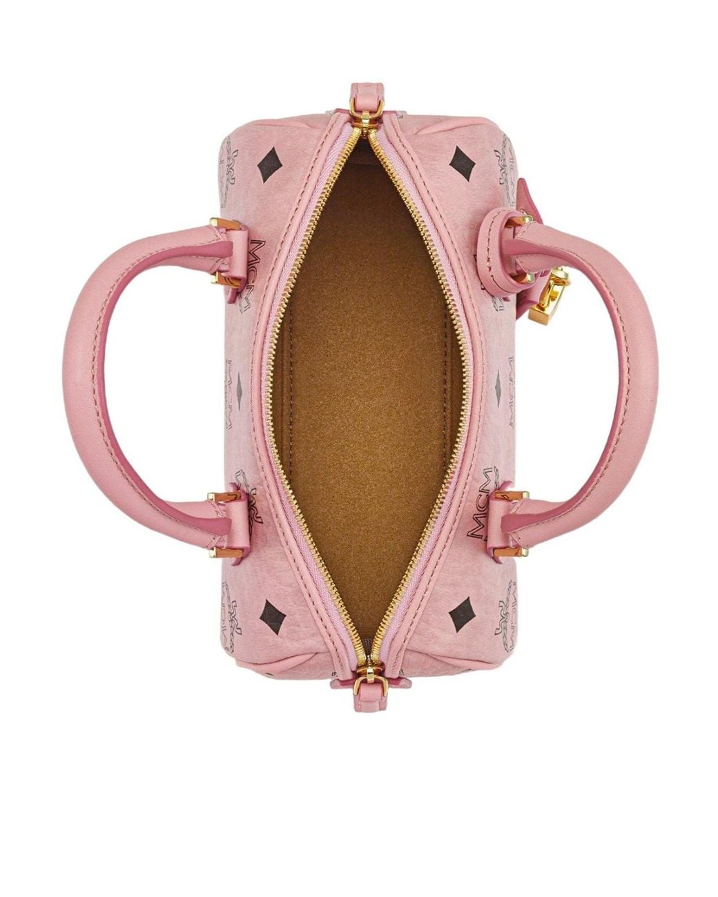 MCM Pink Mini Ella Padlock-Detail Tote Bag