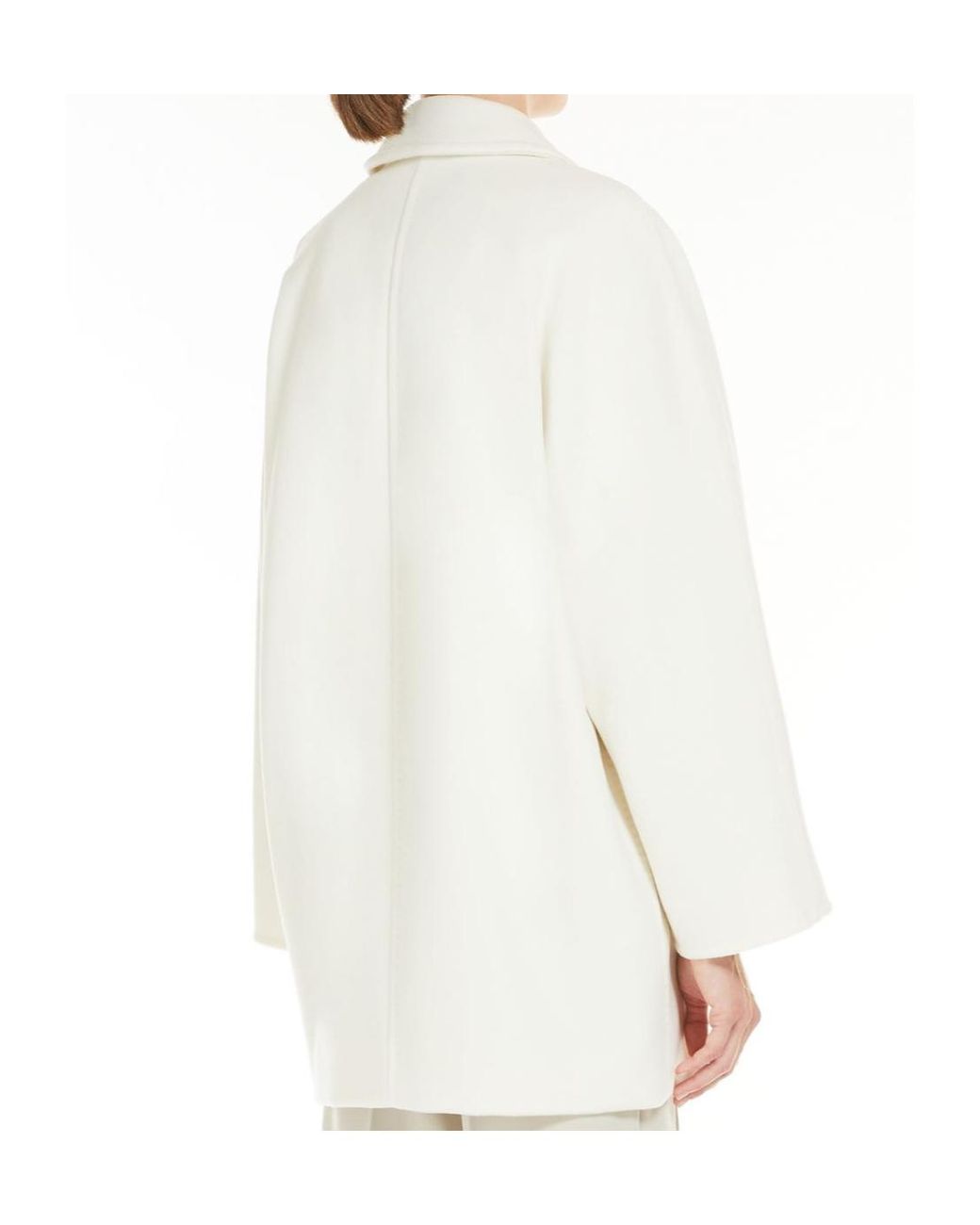 Max Mara White Double-Breasted Notched-Lapels Jacket