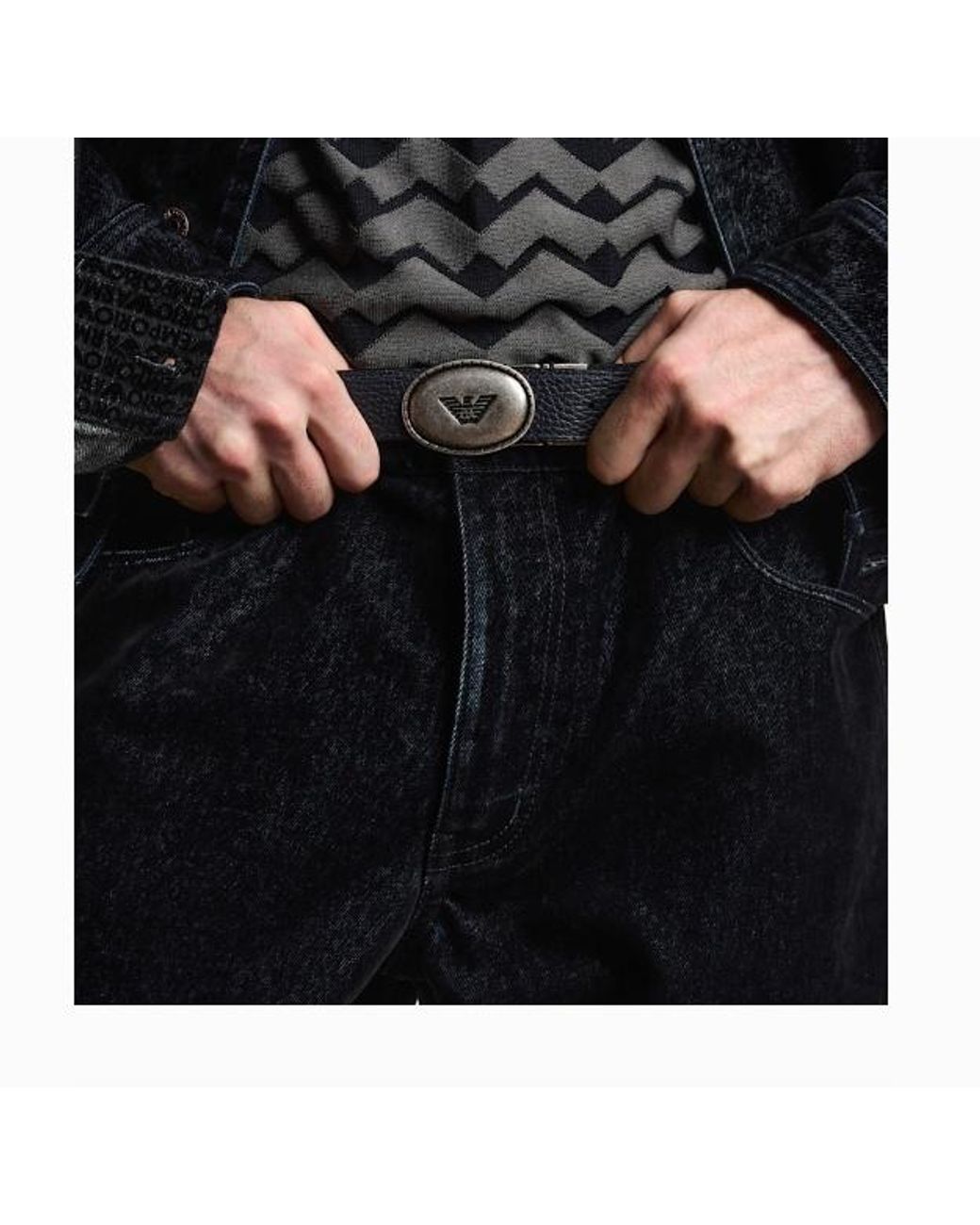 Emporio Armani Blue Straight-Leg Five-Pocket Jeans for men