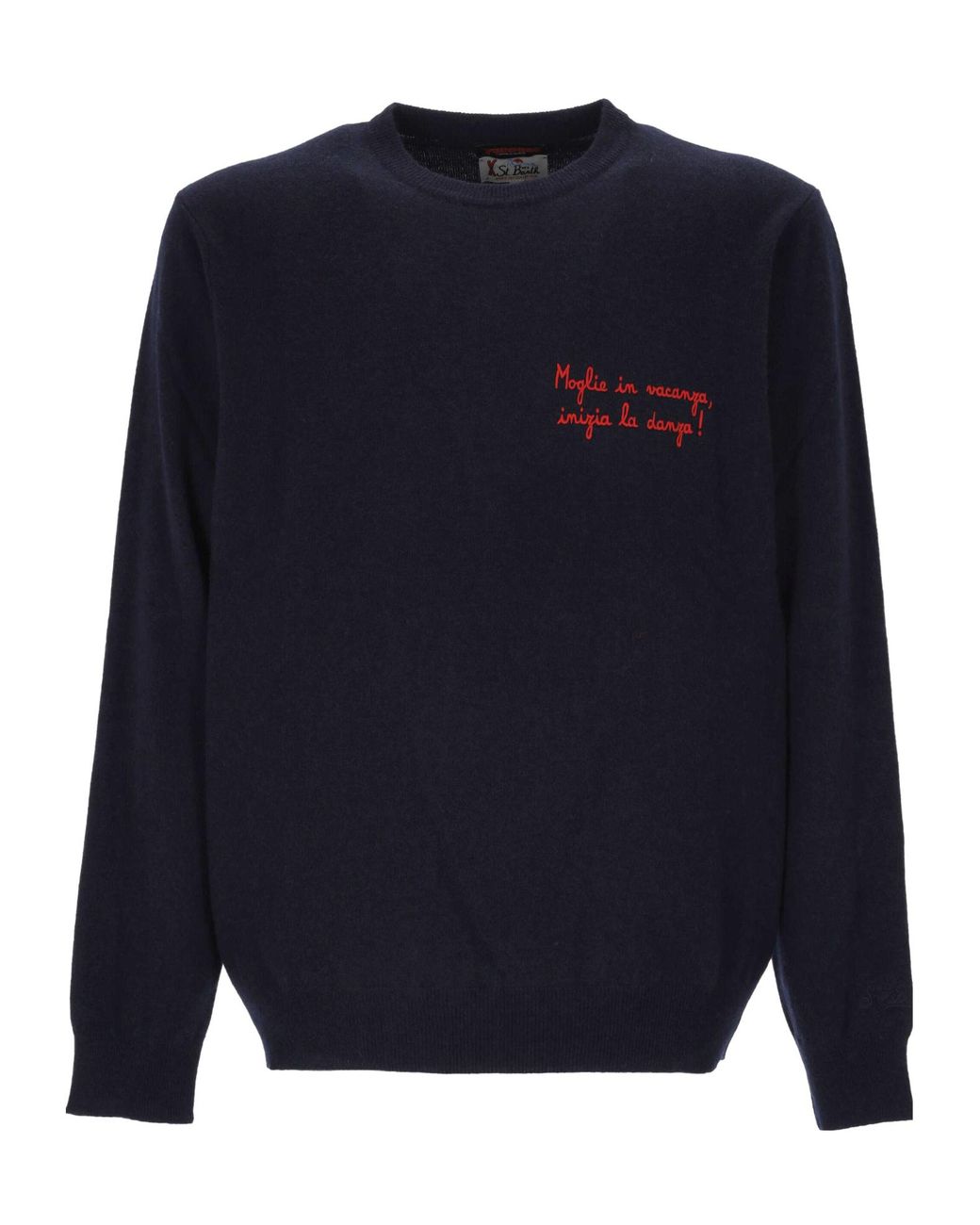 Mc2 Saint Barth Blue Crew Neck Sweater for men