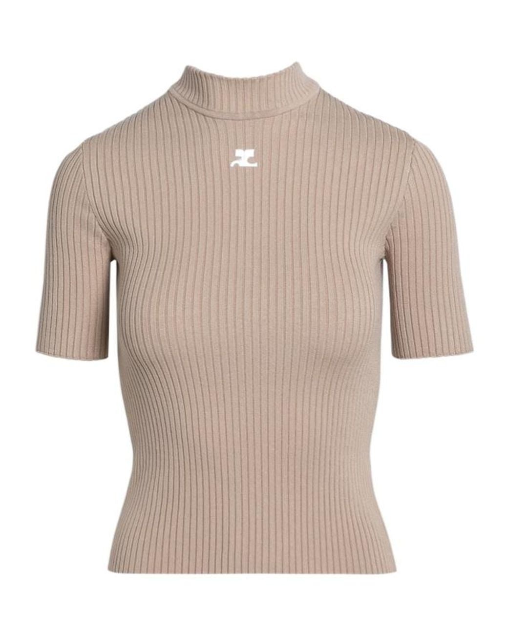 Courreges Multicolor Courrèges Reedition Short-Sleeved Ribbed Jumper