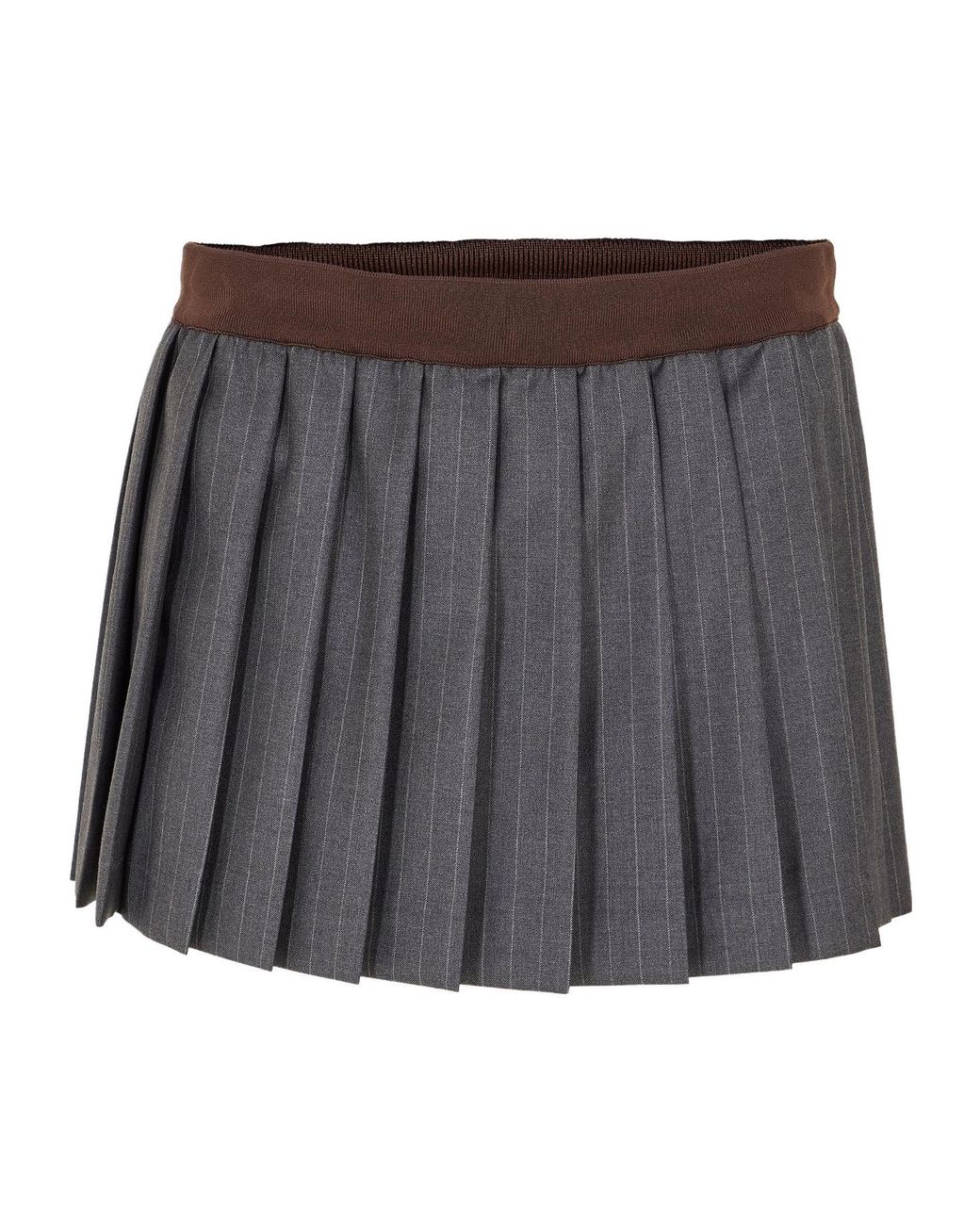 Miu Miu Gray Simple And Versatile Ruched Skirt
