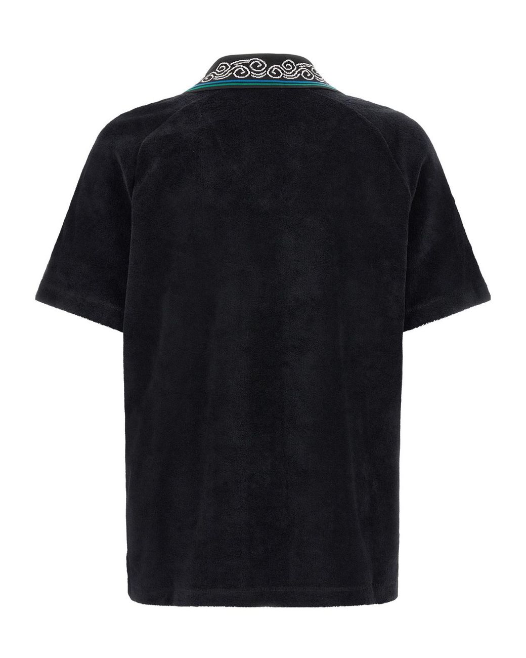 Casablanca Black Towelling Jacquard Polo Shirt for men