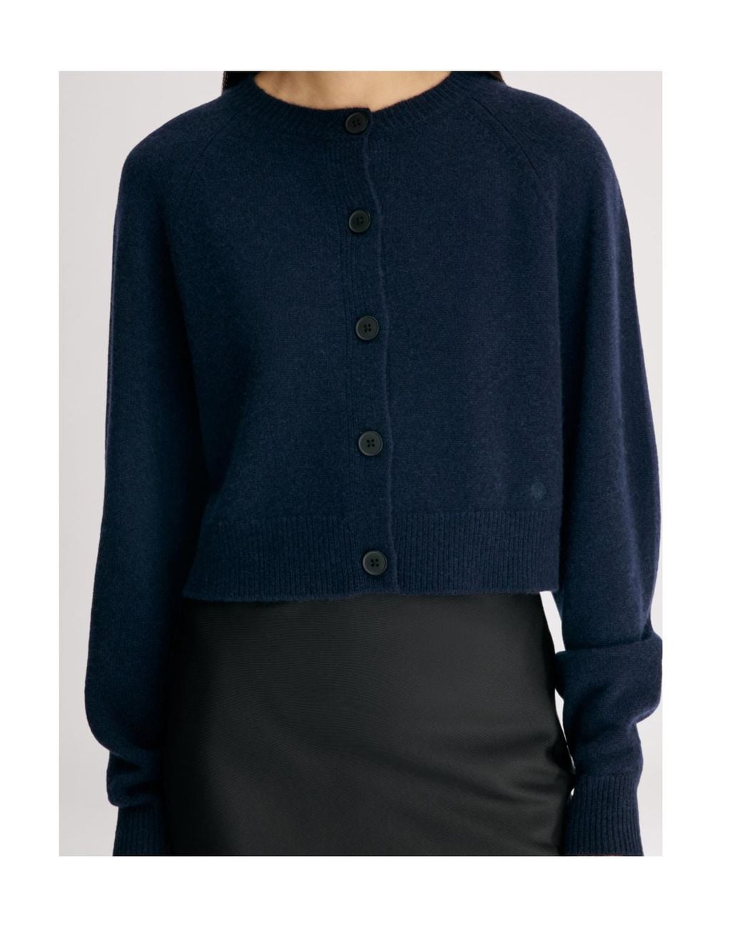 Loulou de Saison Blue Heike Buttoned Cropped Cardigan