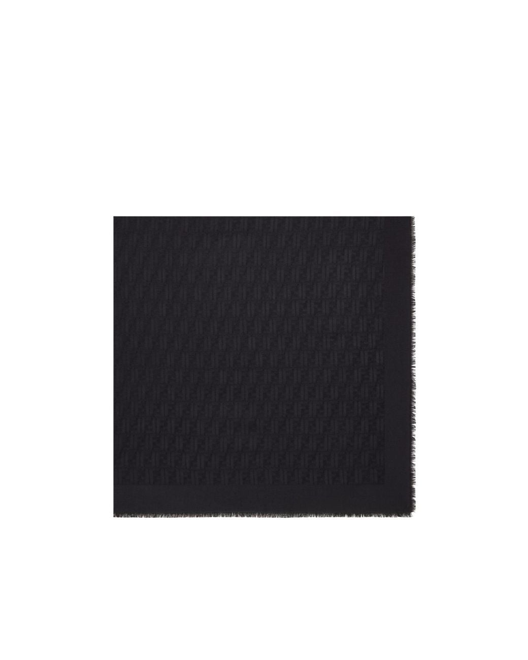 Fendi Black Ff Signature Fringed Shawl