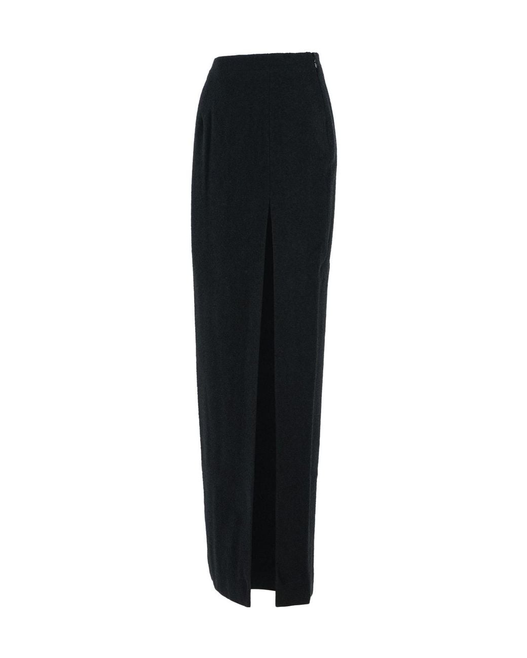 Alessandra Rich Black Side Slit Long Skirt