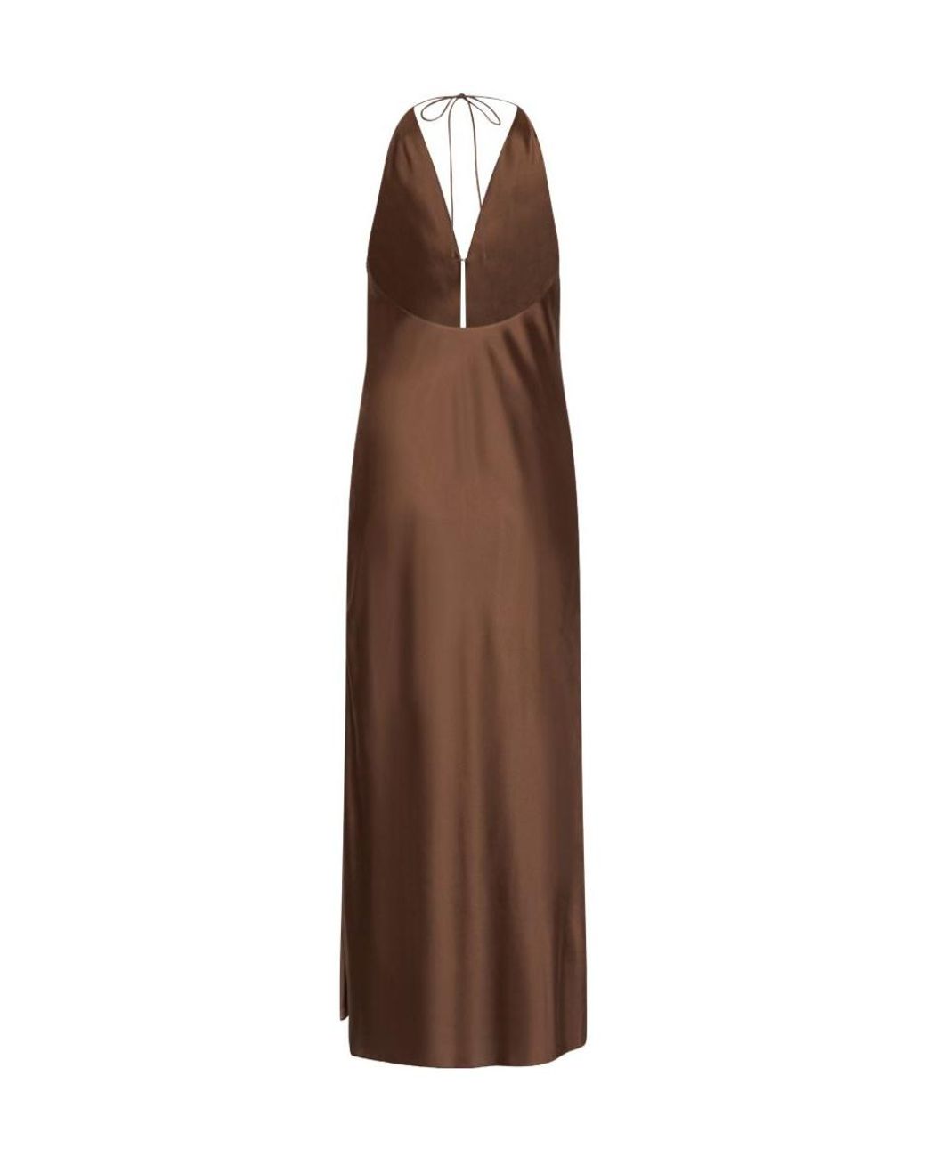 ROTATE BIRGER CHRISTENSEN Brown Chiffon Halter Dress