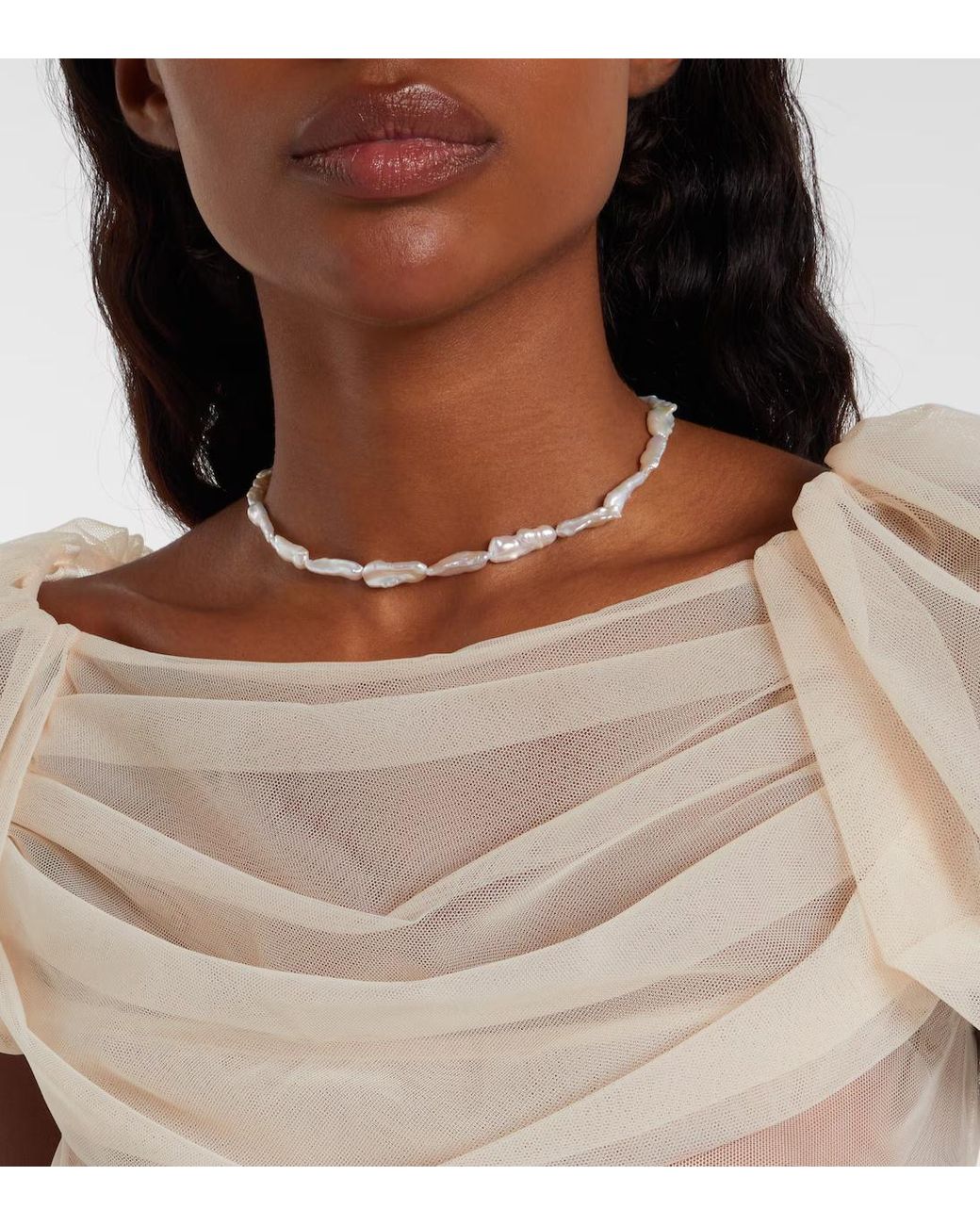 Simone Rocha White Tulle Midi Dress