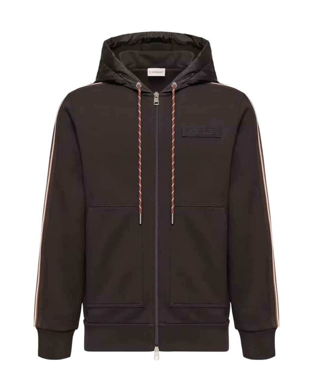 Moncler Black Logo Patch Zip-Up Jacket for men