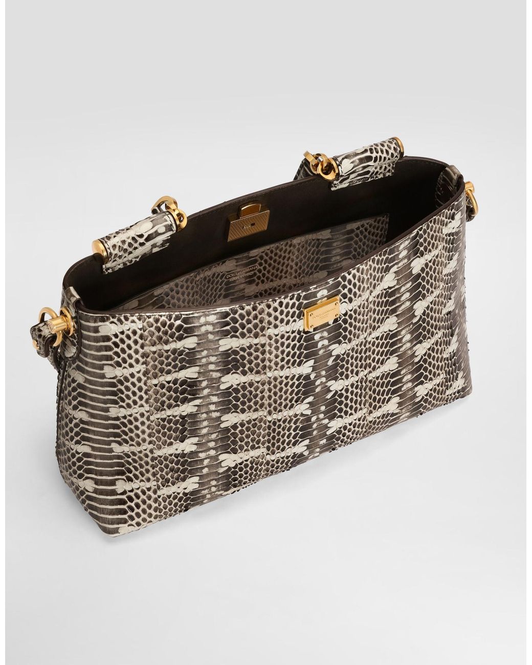 Dolce & Gabbana Gray Medium Vittoria Shoulder And Crossbody Bag