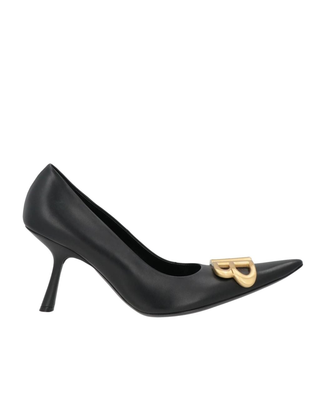 Balenciaga Black Leather Pointed-Toe Stiletto Heels