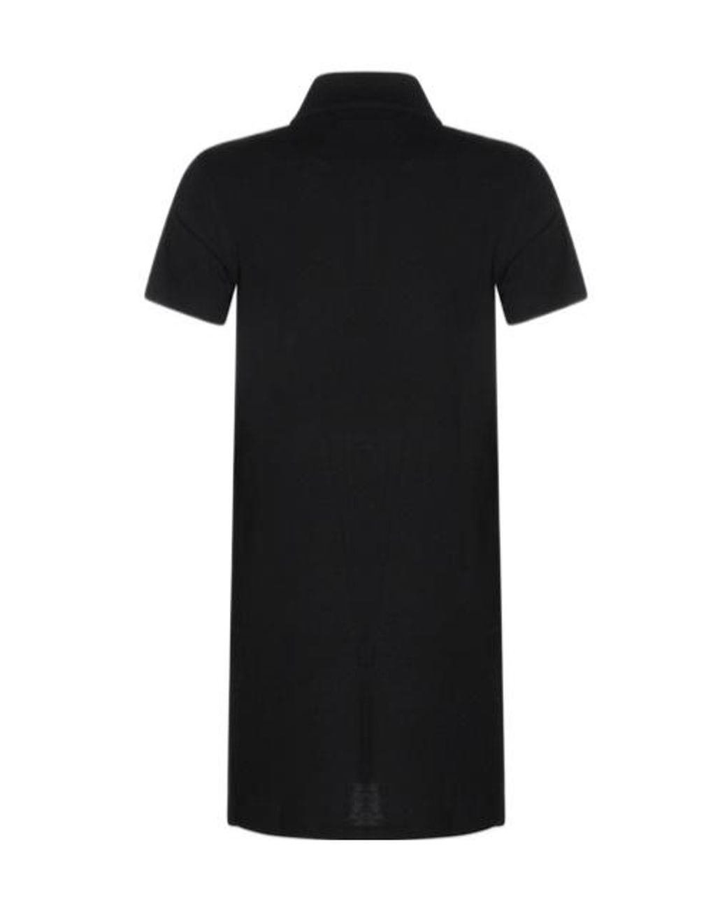 Saint Laurent Black Logo Embroidered Short-Sleeved Dress