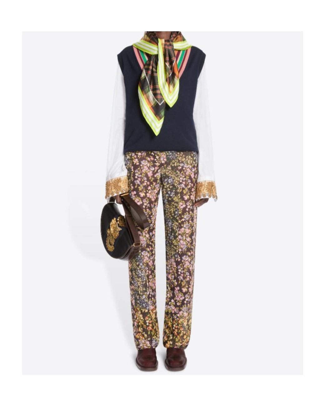 Dries Van Noten Multicolor Silk Square Scarf