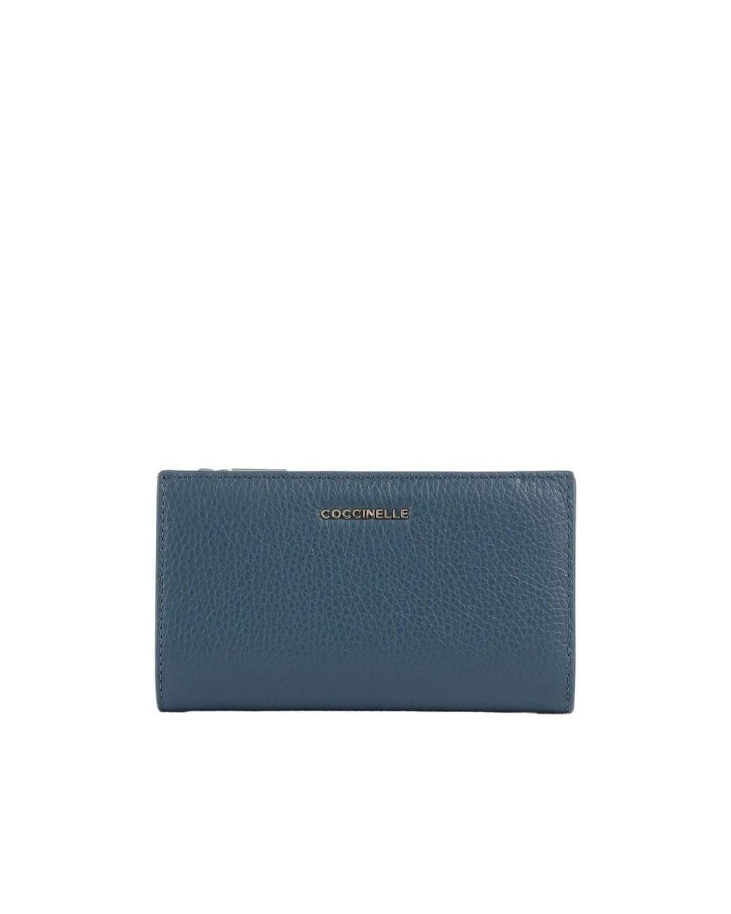 Coccinelle Blue Logo Lettering Zipped Wallet