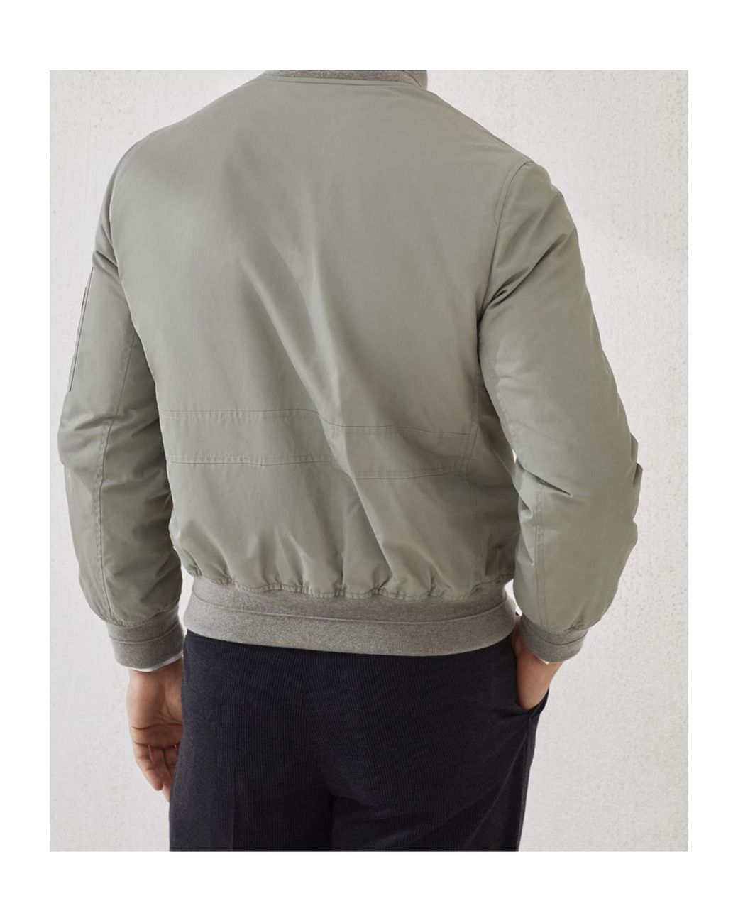 Brunello Cucinelli Gray Zip-Fastening Bomber Jacket for men
