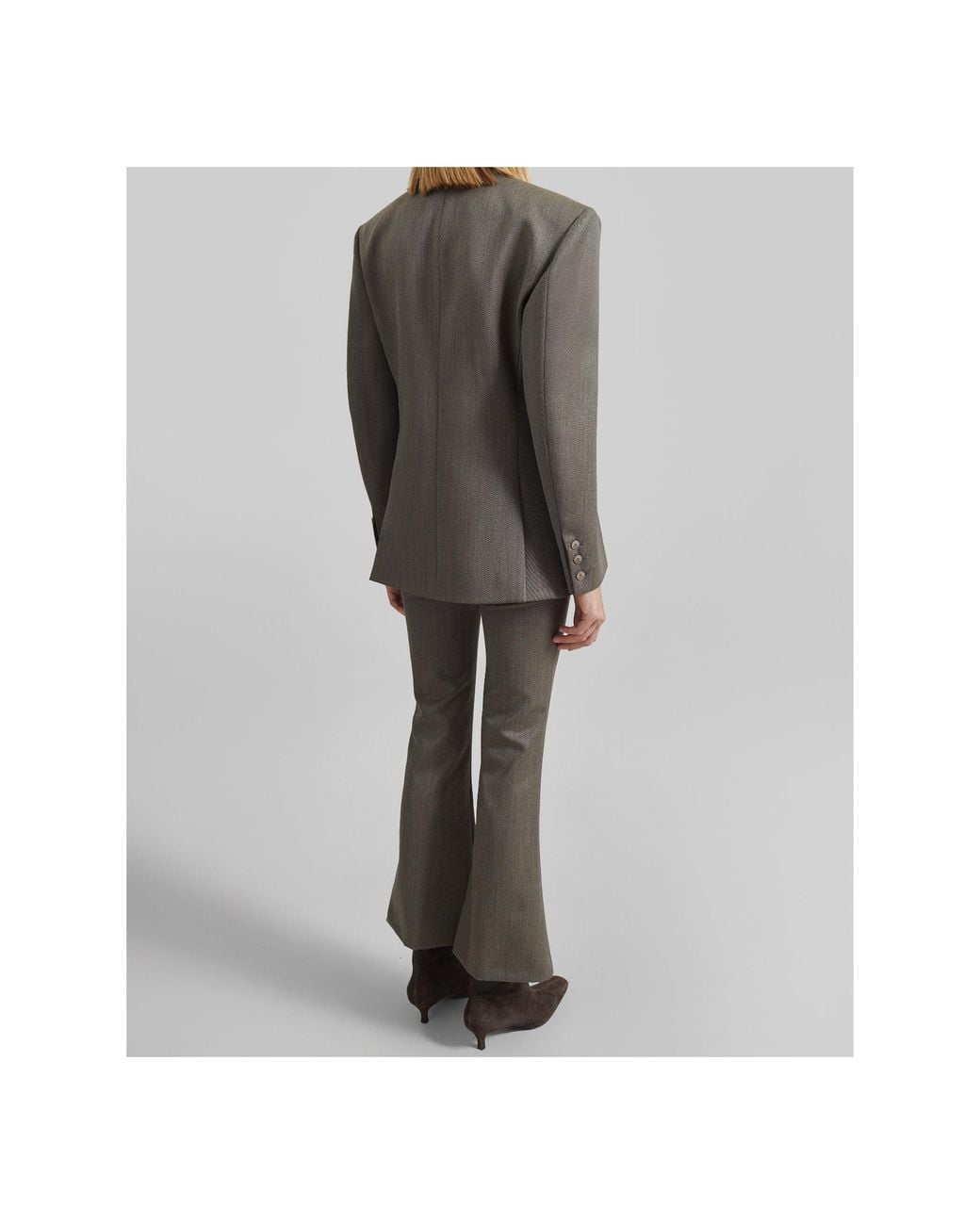 Frankie Shop Brown Jade Wool Double-Breasted Blazer
