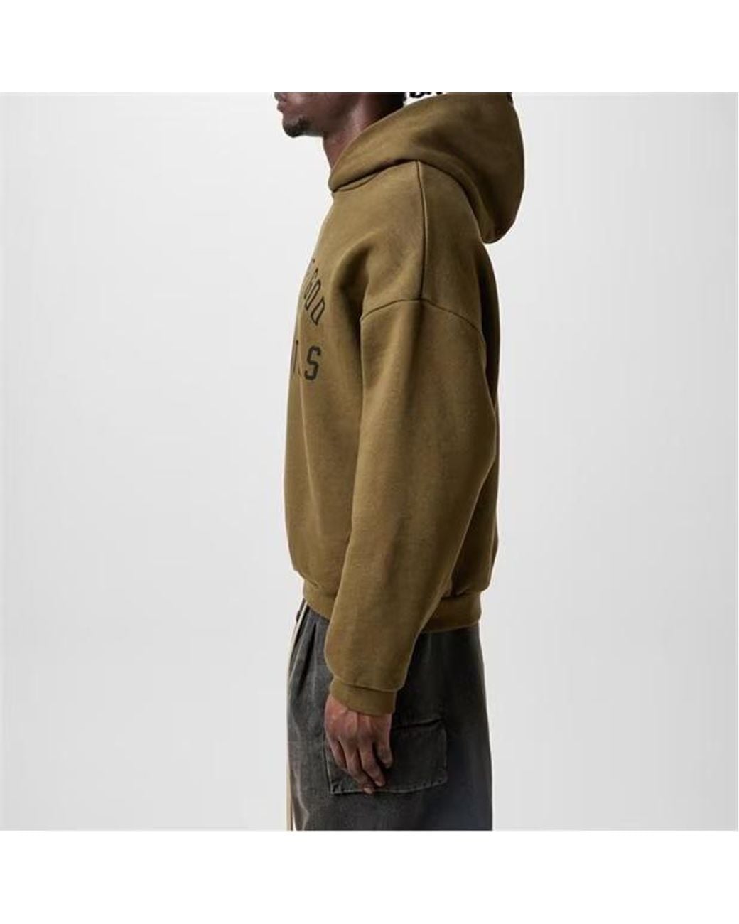 Fear Of God Green Logo Hooded Sweatshirt for men