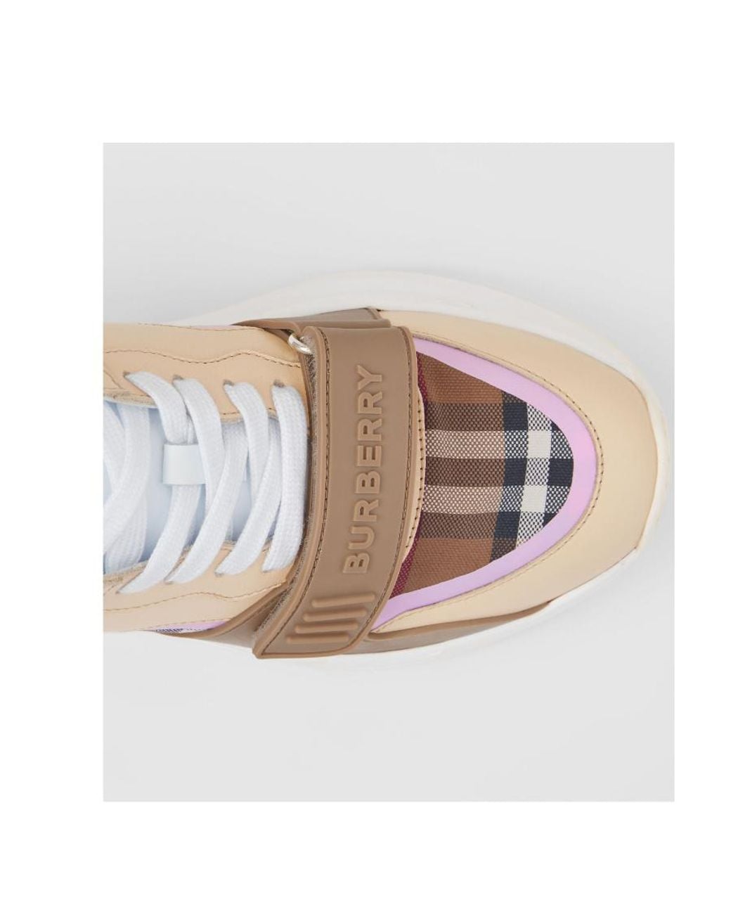 Burberry Pink Check Patterned Sneakers