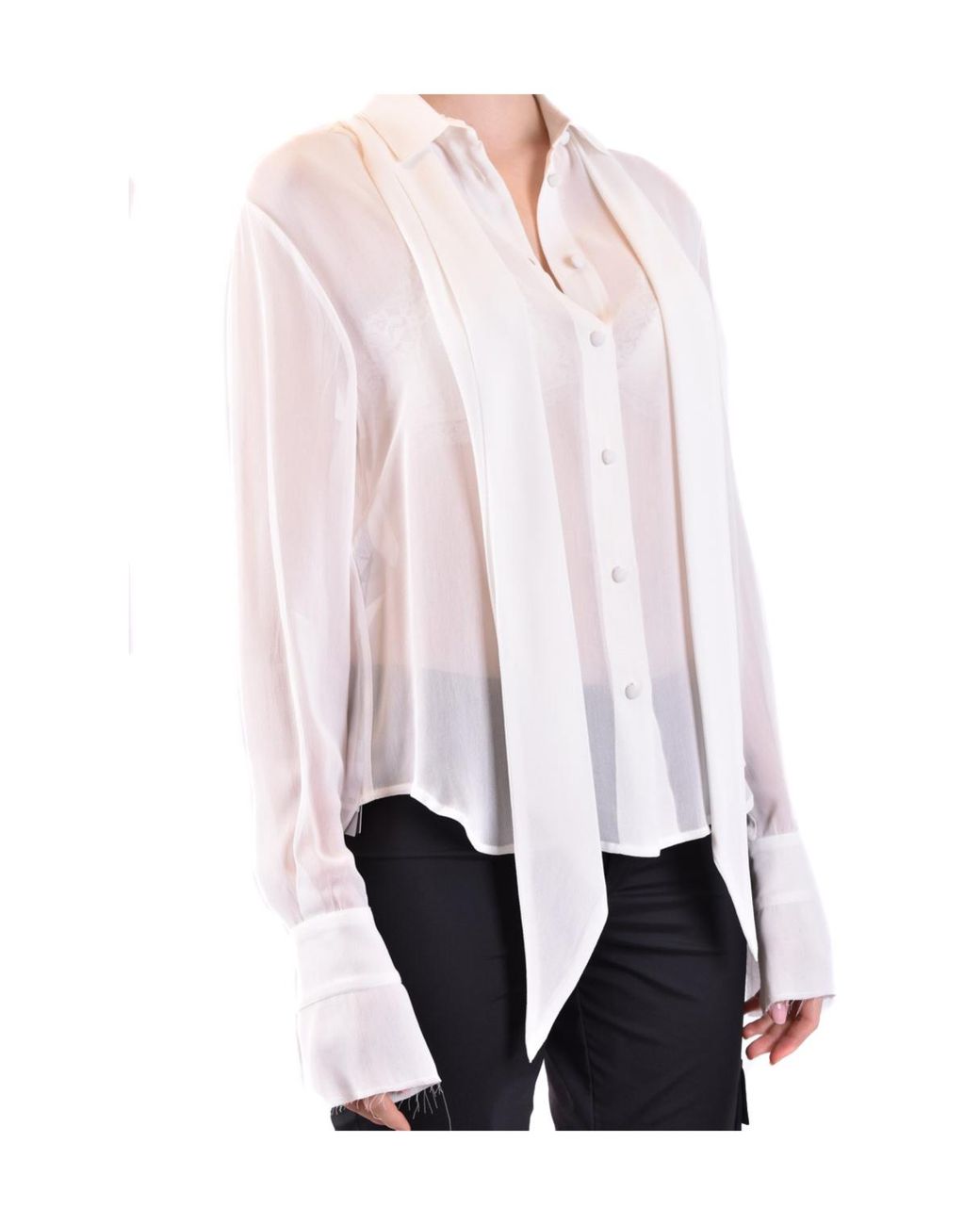Philosophy Di Lorenzo Serafini White Raw-Edge Long-Sleeved Buttoned Shirt