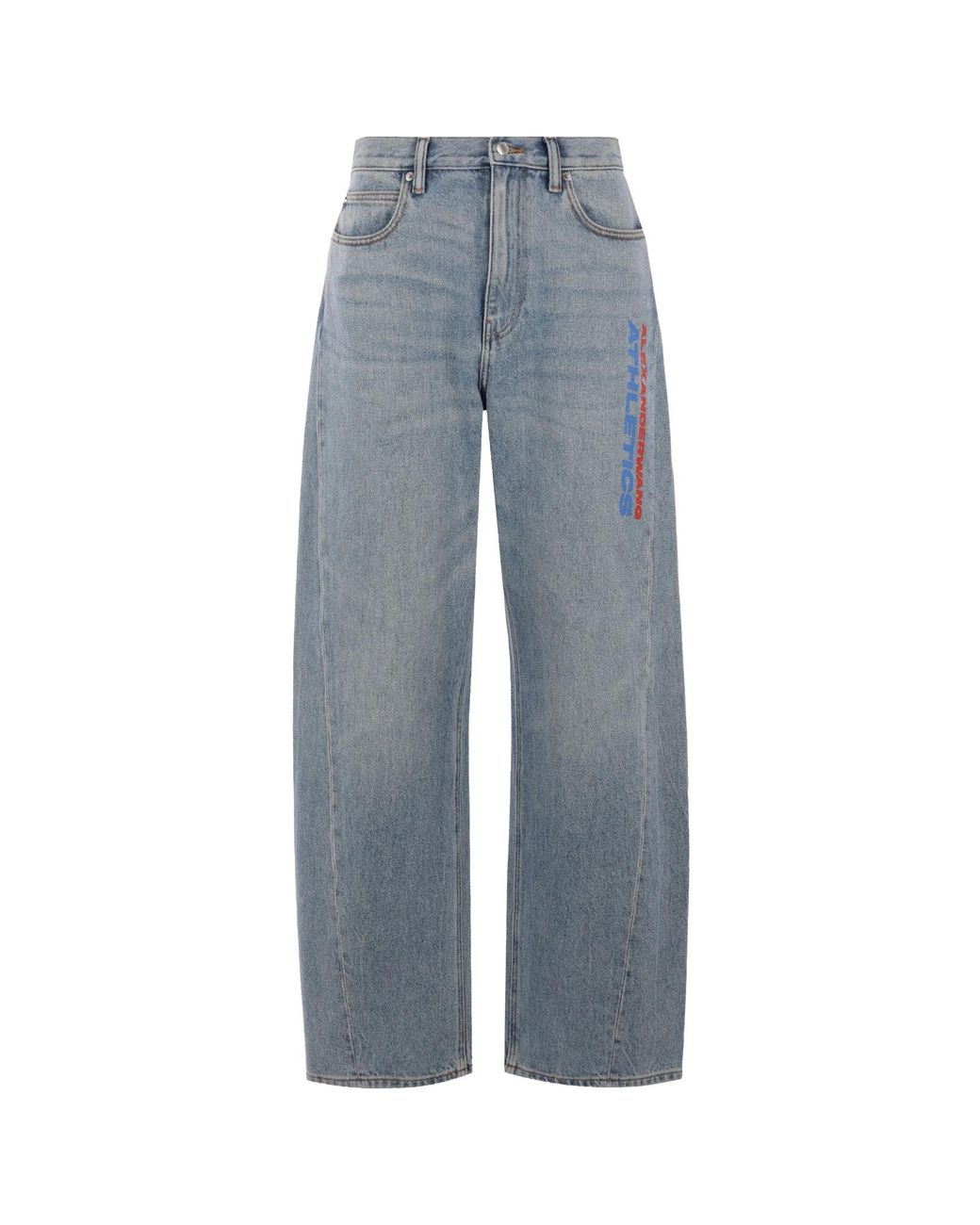 Alexander Wang Blue Mesh Back Wide-Leg Jeans