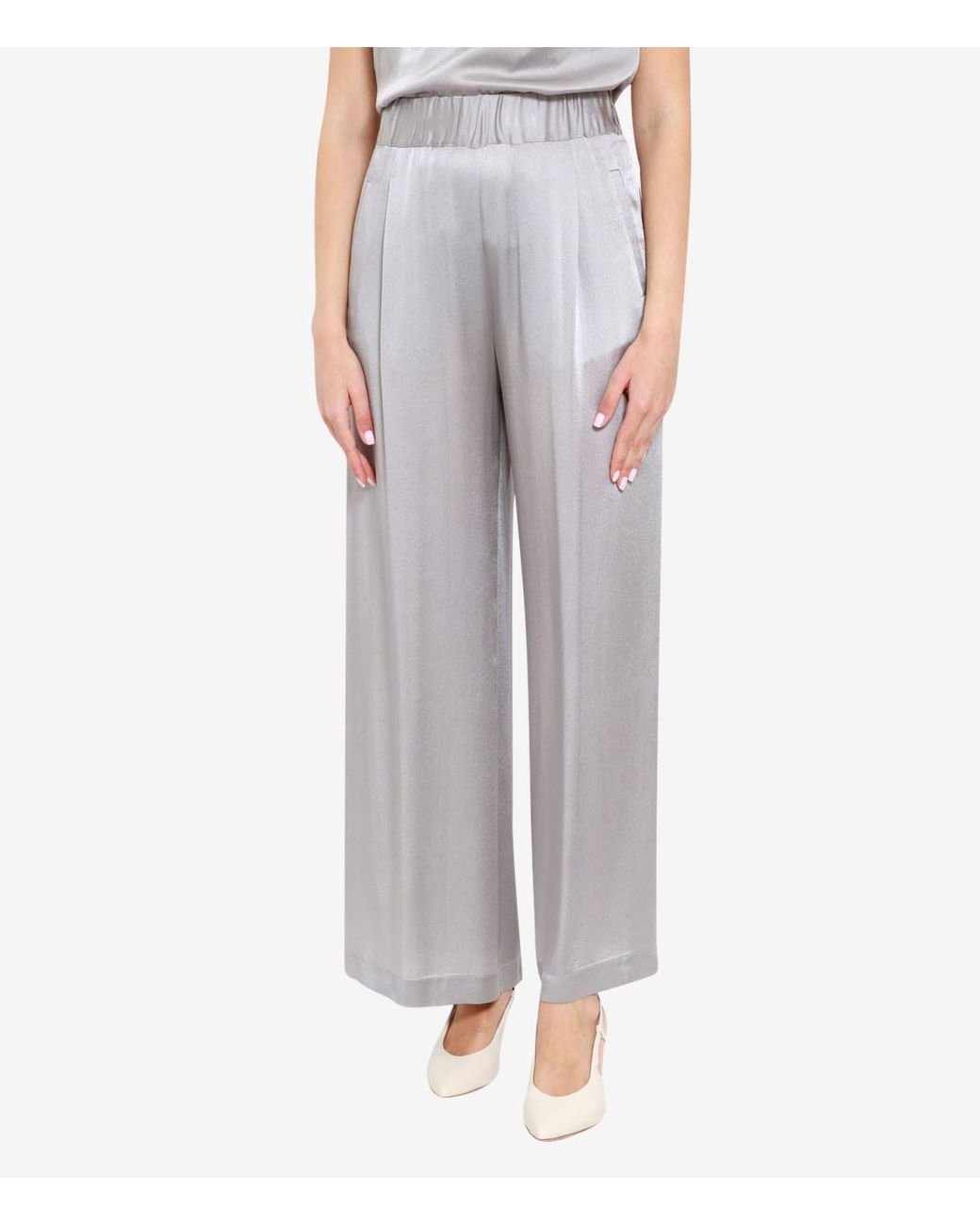 Semicouture Gray Elastic Waist Casual Pants