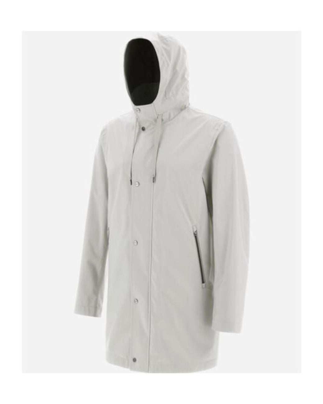 Herno White Long-Sleeve Parka Coat for men