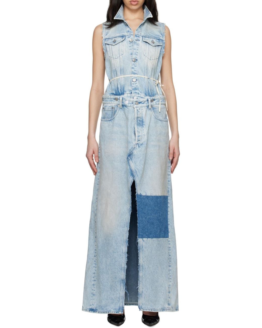MM6 by Maison Margiela Blue Sleeveless Denim Maxi Dress