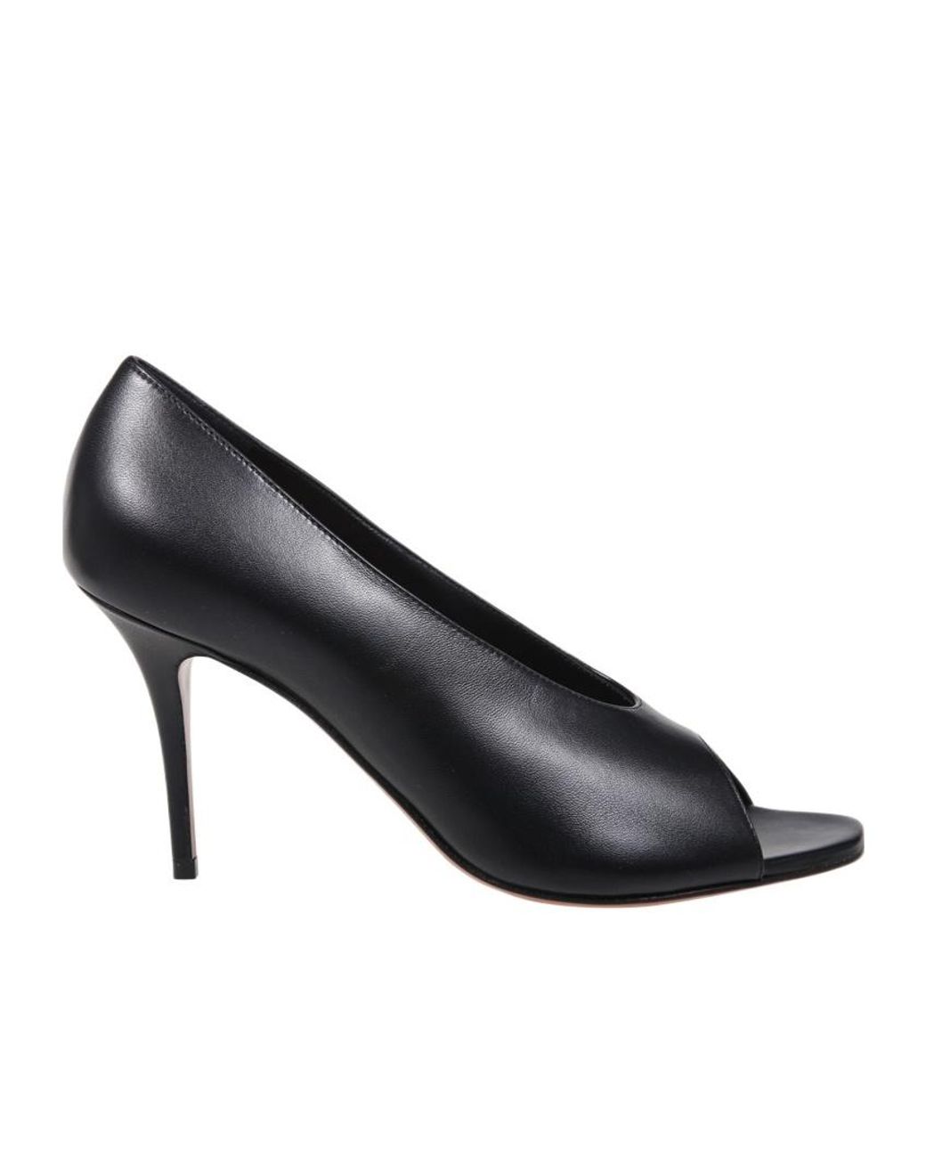 AMINA MUADDI Black Open-Toe High-Heel Sandals