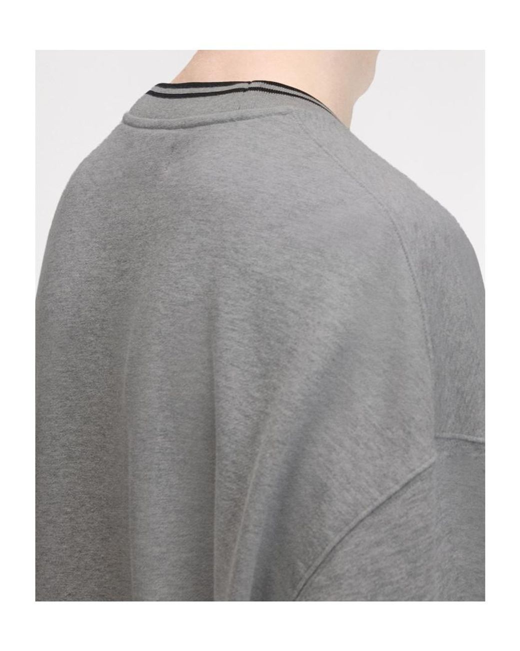 Fred Perry Gray Oversized Tipped Sweatshirt for men
