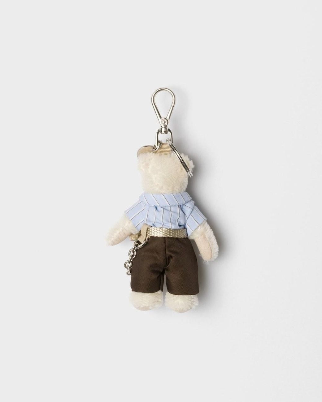 Prada White Teddy Keychain for men