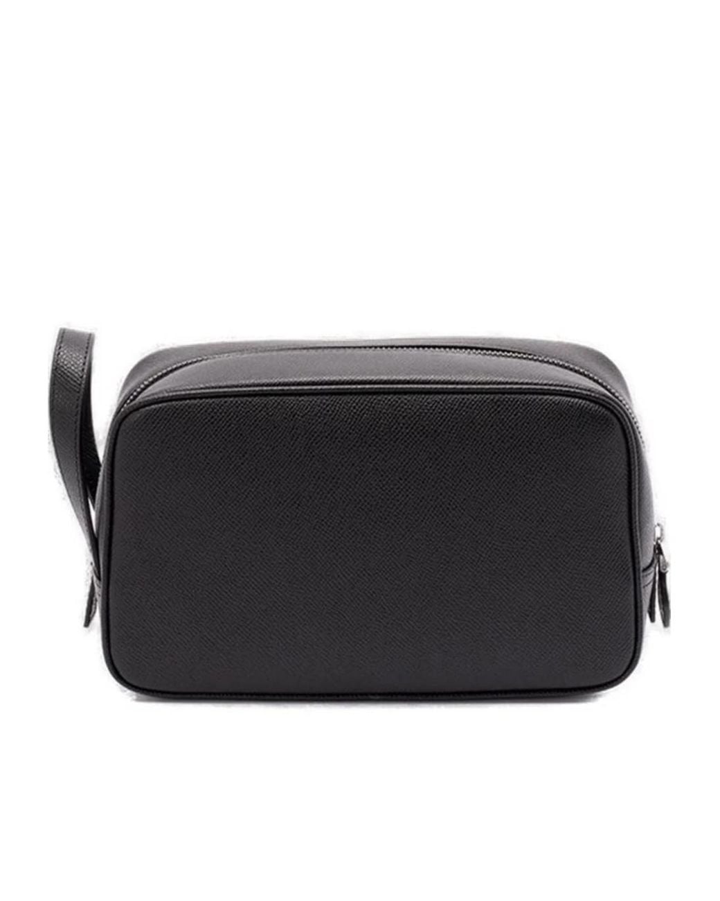 Dolce & Gabbana Black Logo Plaque Zipped Beauty Case for men